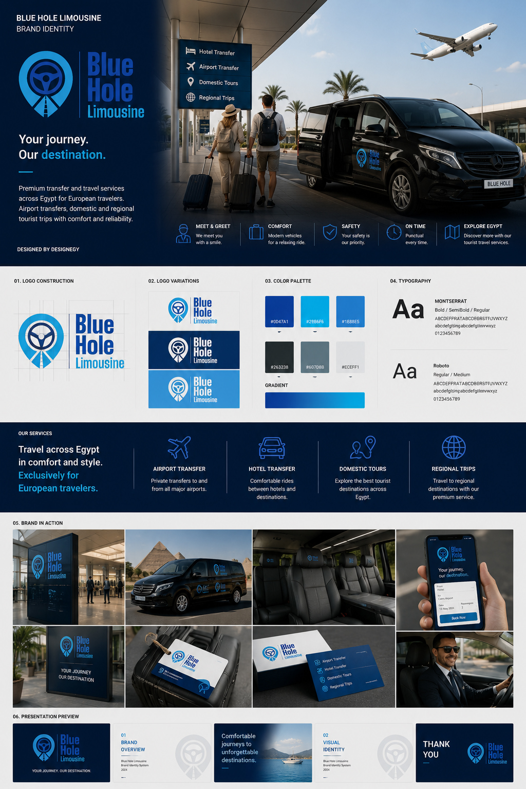Blue Hole brand identity board