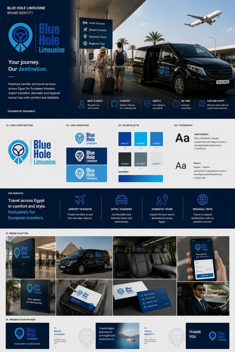 Blue Hole brand identity board