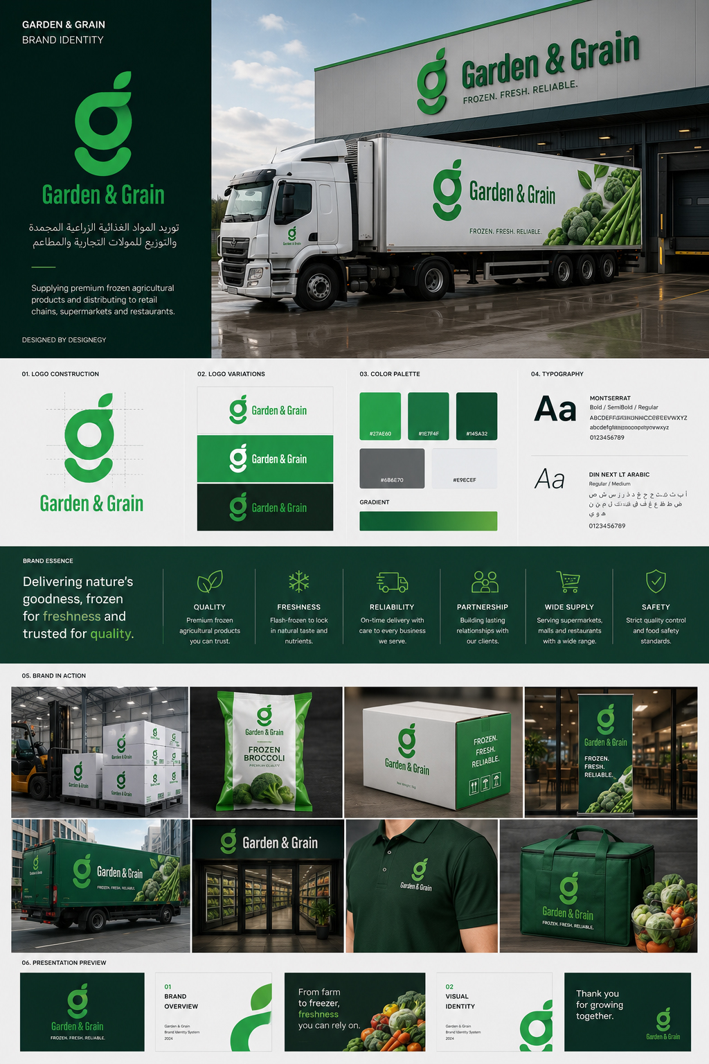 Green brand identity board