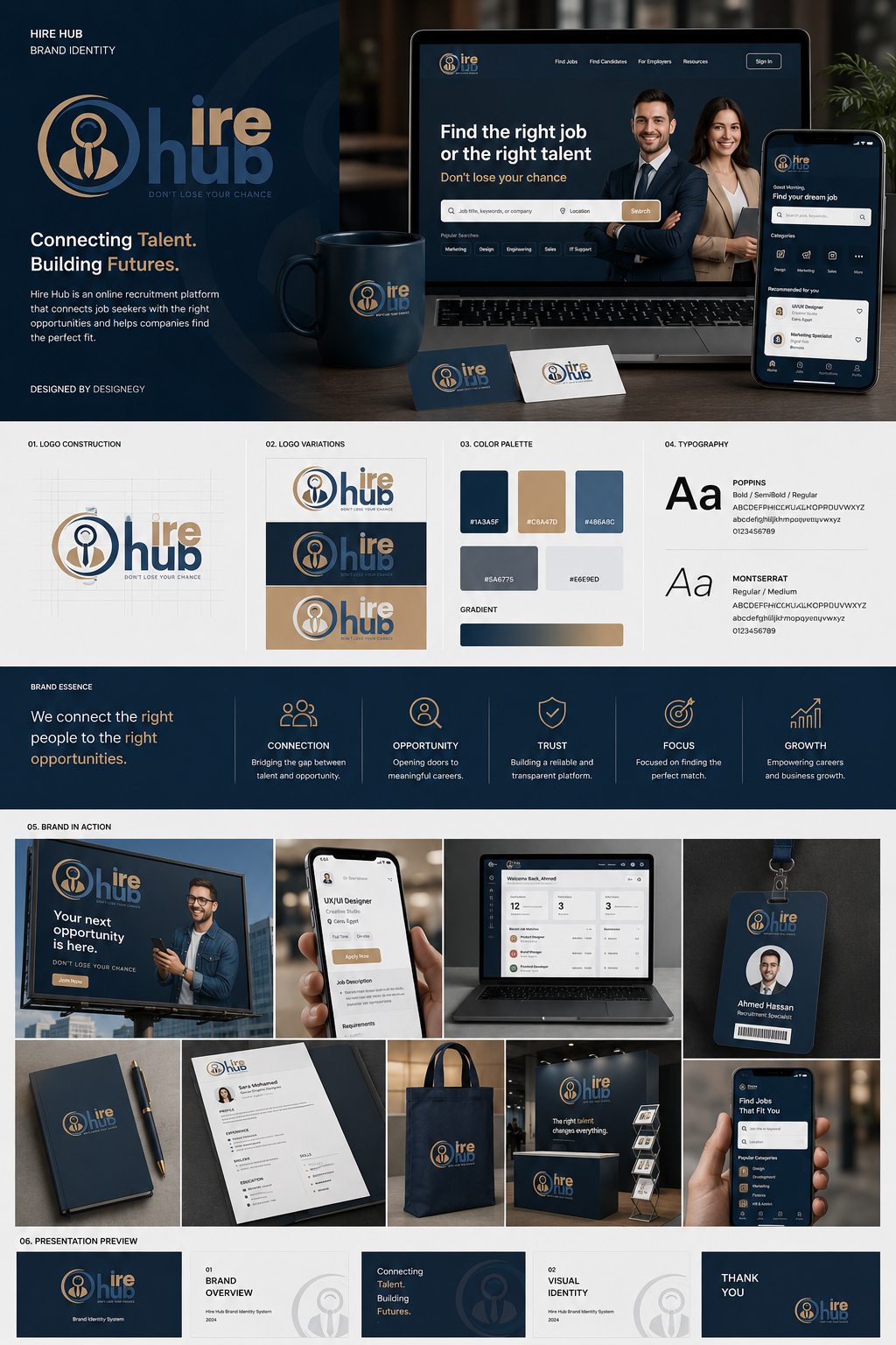 HireHub brand identity board
