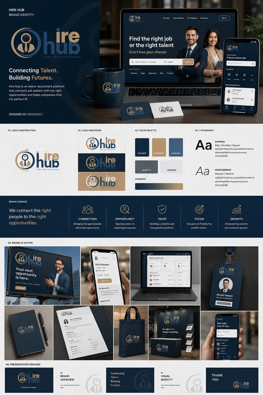 HireHub brand identity board