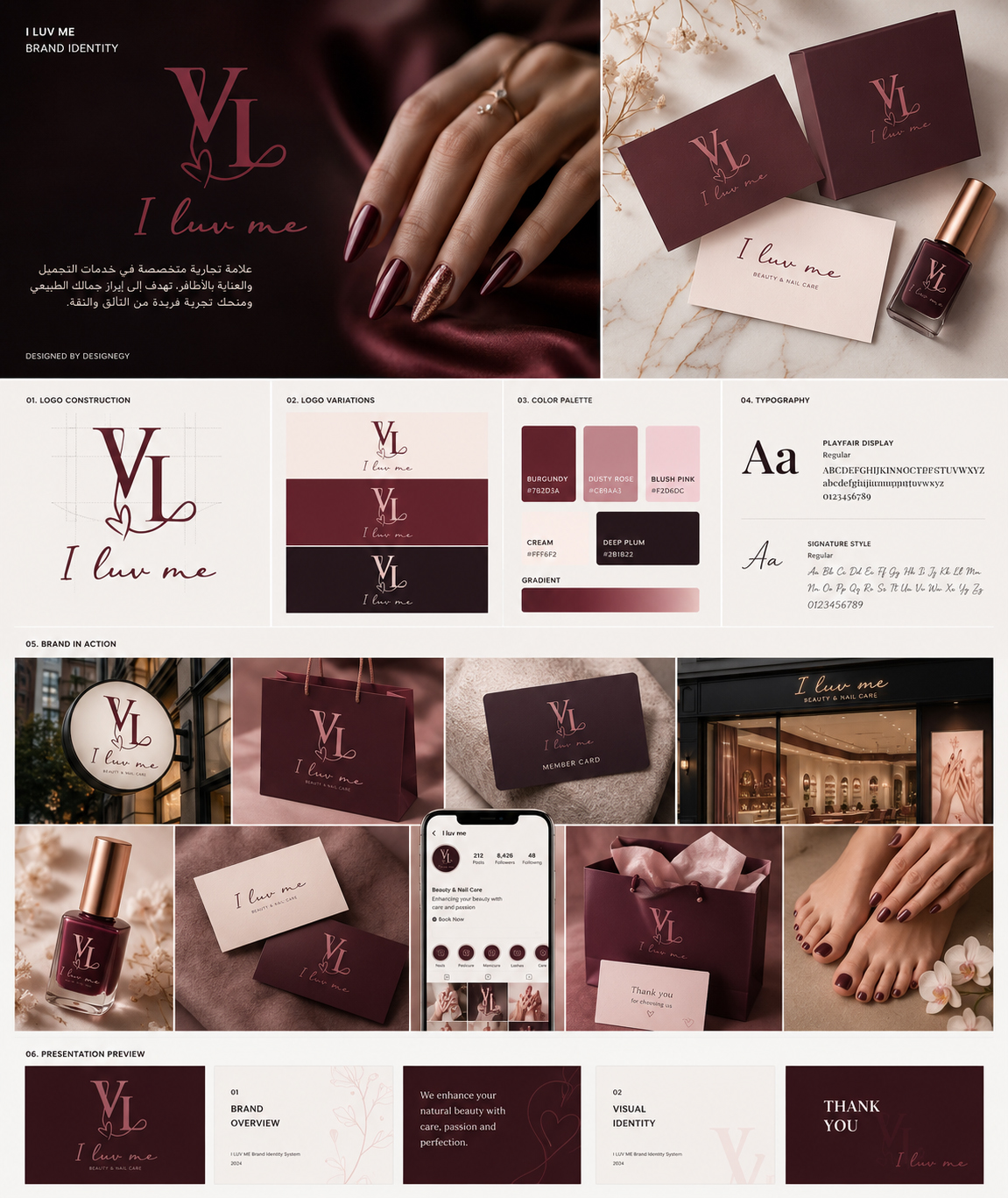 Iloveme brand identity board