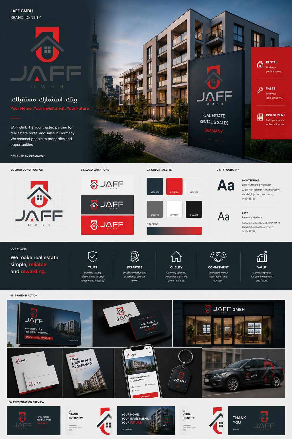 JAFF brand identity board