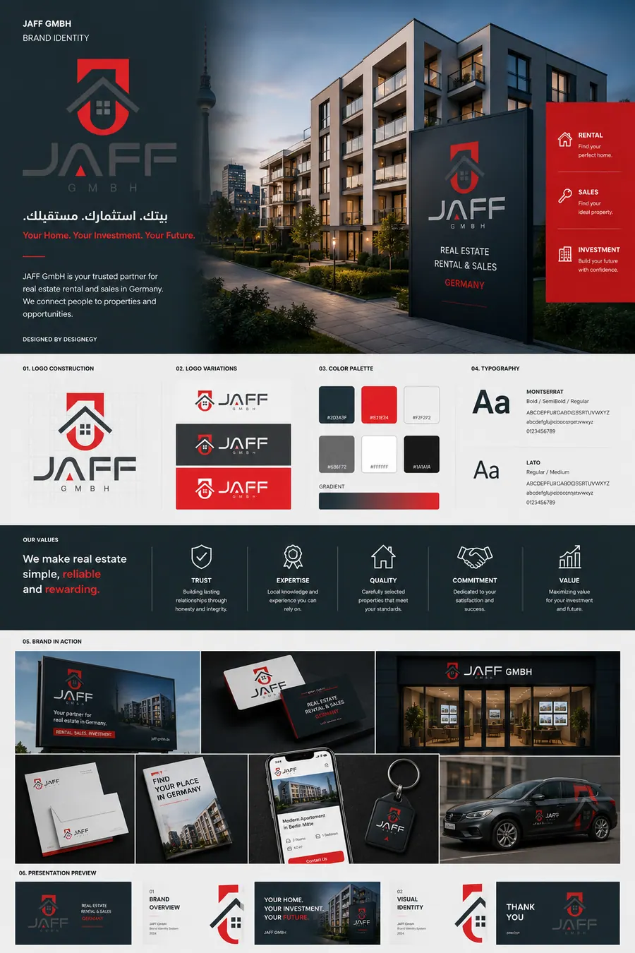 JAFF brand identity board