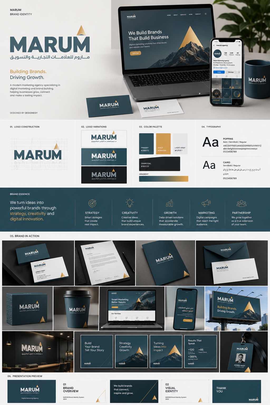 Marum brand identity board