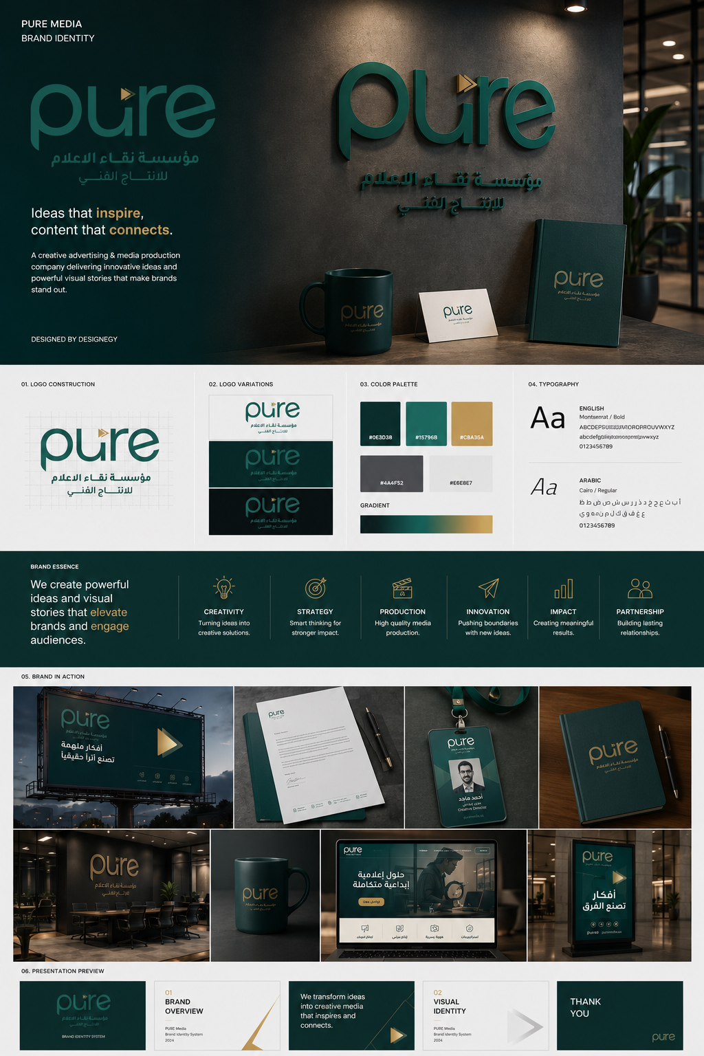 Pure brand identity board